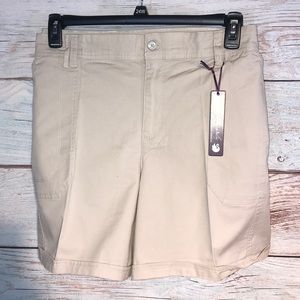 - 24 W Gloria Vanderbilt cargo shorts. Tan. New with tags